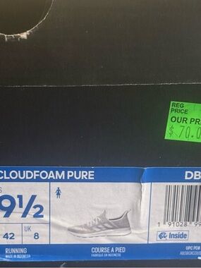 adidas Cloudfoam Pure Box in Black and Blue with White Label